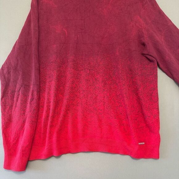Calvin Klein Red Men’s Knit Sweater Splatter Style Size Large Cotton Blend - Picture 10 of 15
